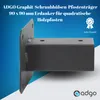 A close-up of a graphite-colored post anchor for wooden posts, set against a blue and white gradient background. Anteprima dell’immagine prodotto
