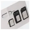 A SIM card adapter kit with a SIM ejector tool, displayed on a white and light gray background. Podgląd zdjęcia produktu