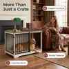 Hundekäfig Möbel, 100 cm Hundebox, 2 Türen, Weiß Braun | Produktbild-Vorschau 3