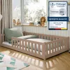 Kinderbett Bodenbett 120x200 cm mit Rausfallschutz & Produktbild-Vorschau 1