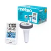 A white digital thermometer and a white floating pool thermometer are displayed next to their blue packaging. Náhľad obrázku produktu