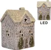 Clayre & Eef Maison décorative avec LED LED 6x6x10 cm Gris Voir les images du produit 2