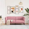 2-Sitzer Sofa Samt Rosa 182 x 77 x 74 cm Produktbild-Vorschau 3