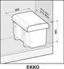 Ekotech Abfallsammler EKKO.33 grau 2x 8 + 16 Liter Produktbild-Vorschau 3