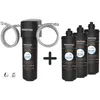 A product shot of a water filter system and replacement filters. Anteprima dell’immagine prodotto