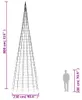 vidaXL Albero di Natale a LED per pennone 3000 LED Anteprima dell’immagine prodotto 8
