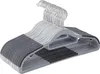 A stack of gray and dark gray plastic hangers. Náhled obrázku produktu