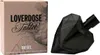 Herzförmiger Flakon des Parfums Diesel Loverdose Tattoo neben rosafarbener Verpackung mit floralem Muster und schwarzer Schrift. Produktbild-Vorschau