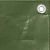 A close-up of a green tarp with a grommet. Voir les images du produit
