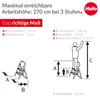 Diagrams and text explaining the dimensions and maximum reachable working height of a step ladder. Náhled obrázku produktu