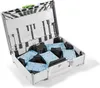 An open white Systainer³ case filled with blue sanding pads and black plastic holders. Podgląd zdjęcia produktu