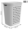 Wäschebehälter Rotho Jona 55 l weiß matt 1050701023WS Produktbild-Vorschau 3