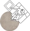Teppich Rund - 120 cm - Beige - Geometrisches Muster - Produktbild-Vorschau 3