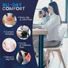 People working in an office environment, with marketing text and graphics on the left side. Produktbild-Vorschau
