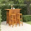 vidaXL 3 tlg. Gartenbar Set Massivholz Akazie - Produktbild-Vorschau 2
