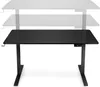 A black adjustable height desk shown in its lowest position against a white background. Náhľad obrázku produktu