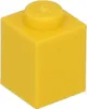 A single yellow Lego brick on a white background. Podgląd zdjęcia produktu