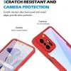 Close-up marketing image showing a phone case with callouts highlighting its features. Produktbild-Vorschau