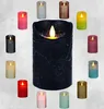 Kerze Antique bleu Wax Rustic Moving Flame 7,5X15Cm Produktbild-Vorschau 1