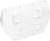 The back of a white outdoor security camera with mounting brackets. Produktbild-Vorschau