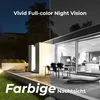 A split image showing a modern house exterior at night, with one side in color and the other in black and white, highlighting night vision capabilities. Produktbild-Vorschau