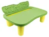 A green and yellow children's play table with a hinged lid. Produktbild-Vorschau