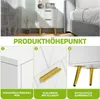 A collage of images showcasing the features of a white nightstand with gold accents. Produktbild-Vorschau