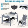 COSTWAY Kindertisch mit 2 Stühlen, Maltisch 5 in 1 mit Produktbild-Vorschau 3