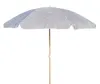 A beach umbrella with a leaf pattern on a white background. Produktbild-Vorschau