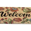 Relaxdays Fußmatte Kokos, Blumen, Welcome-Schriftzug, 40x60 Produktbild-Vorschau 6