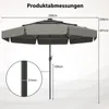 A diagram showing the dimensions of a gray patio umbrella. Anteprima dell’immagine prodotto