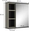 Koupelnová skříňka se zrcadlem Vicco Joli Greige 60 x 60 cm Náhled obrázku produktu 3