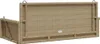 A beige poly rattan hanging bench viewed from a slightly elevated side angle. Náhled obrázku produktu