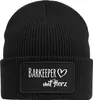 Huuraa Beanie Barkeeper mit Herz Black doppellagige Produktbild-Vorschau 1