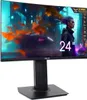 A black Asus gaming monitor on a white background, displaying a vibrant digital artwork on its screen. Produktbild-Vorschau