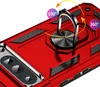 A close-up view of a red phone case with a ring holder, highlighting its features. Produktbild-Vorschau