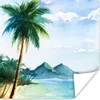 MuchoWow® Poster Aquarell - Meer - Palme 75x75 cm - Wand Produktbild-Vorschau 1