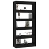 Libreria/divisorio nero 80x30x166 cm Materiale a base di Anteprima dell’immagine prodotto 4