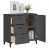 Sideboard VIKEN Anthrazit 80x40x80 cm Holzwerkstoff Produktbild-Vorschau 4