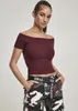Urban Classics Ladies - Off Shoulder Rib Top red wine - M Produktbild-Vorschau 8