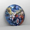Wanduhr - Rund - Glasuhr - frau retro stil - 30x30cm - Produktbild-Vorschau 4