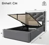 Sweiko Polsterbett 90x200cm grau mit Kopfteil, Lattenrost, Produktbild-Vorschau 4
