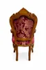 Barockstuhl Barock Stuhl Armlehne Rot Braun Muster Produktbild-Vorschau 2