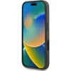 A side view of a brown iPhone case with a screen displaying a colorful wallpaper. Produktbild-Vorschau