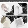 Abluftschlauch 100mm Länge 2m,Schwarz Flexibel PVC Alurohr Produktbild-Vorschau 5