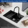 CECIPA Granitspüle & Küchenspüle 65 x 45 cm mit Abtropfkorb Produktbild-Vorschau 7