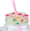 Relaxdays Trinkgläser mit Deckel und Strohhalm, 8er Set Produktbild-Vorschau 6