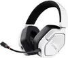 A white and black gaming headset with a microphone. Produktbild-Vorschau