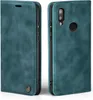 A teal-colored flip case for a Huawei P20 Lite phone, shown from two angles. Produktbild-Vorschau