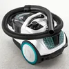 A white and teal Bosch vacuum cleaner with a black hose wrapped around it, shown on a light gray surface. Anteprima dell’immagine prodotto